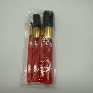 Vtg Set of 4 Estee Lauder Makeup Brushes Face Cheek Eye Powder Bronzer Pink Gold